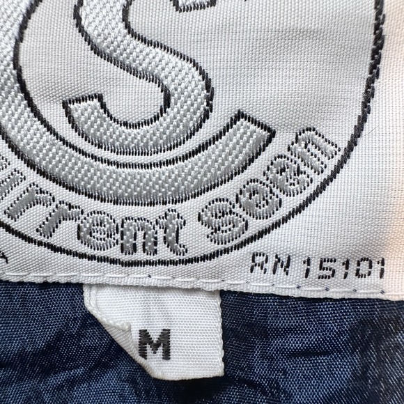 Vtg Current Seen Nylon‎ Blend Blue Iridescent Coat Jacket Snap Lined 80s Winter - Picture 7 of 12